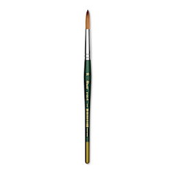 Utrecht Series 6150 Synthetic Golden Taklon Watercolor Brush - Round, Size 10, Short Handle