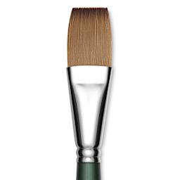 Utrecht Series 6150 Synthetic Golden Taklon Watercolor Brushes - Closeup of Flat Brush