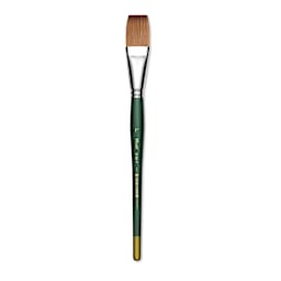 Utrecht Series 6150 Synthetic Golden Taklon Watercolor Brush - Flat, Size 1"