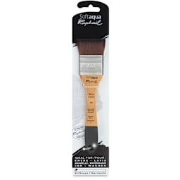 Raphaël Soft Aqua Brush - Short Handle, Large Flat, Size 40, inside packaging