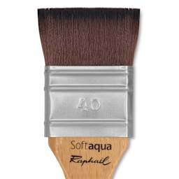 Raphaël Soft Aqua Brush - Short Handle, Large Flat, Size 40, close-up