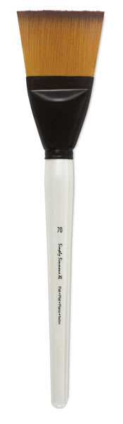 Simply Simmons XL Soft Synthetic Brushes - Flat Brush approximately 76 ml wide shown upright