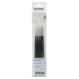 Da Vinci Ussuri Red Sable Watercolor Brushes - Round, Short Handle, Set of 5, front of the packaging