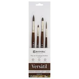 Escoda Versatil Synthetic Brushes - Series 8914, Set of 4, Short Handle, front of the packaging