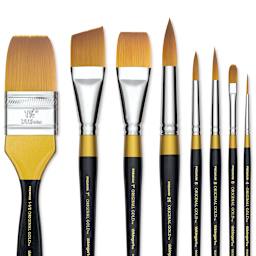 Kingart Original Gold Brushes -Close-up of Tips of various style Brushes