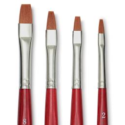 Da Vinci Cosmotop Spin Brushes - Flat, Short Handle, Set of 4