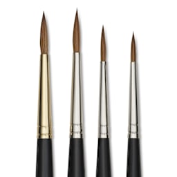 Da Vinci Maestro Kolinsky Brushes - Assorted, Set of 4, close-up