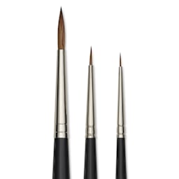 Da Vinci Maestro Kolinsky Brushes - 10 Round, Box Set of 3, close-up