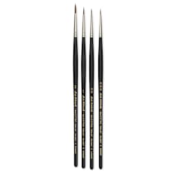 Da Vinci Maestro Kolinsky Brushes - Set of 4, Series 10 Round, Short Handle