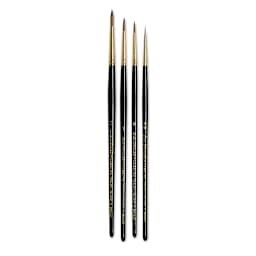 Da Vinci Maestro Kolinsky Brushes - Set of 4, Series 11 Full Belly Round, Short Handle