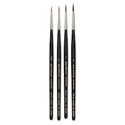 Da Vinci Maestro Kolinsky Brushes - Set of 4, Series 35 Long Tapered Round, Short Handle