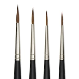 Da Vinci Maestro Kolinsky Brushes - 35 Long Tapered Round, Set of 4, close-up