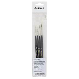 Da Vinci Maestro Kolinsky Brushes - 35 Long Tapered Round, Set of 4, front of the packaging