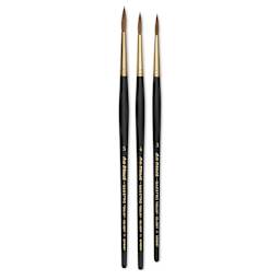 Da Vinci Maestro Kolinsky Brushes - Set of 3, Series 11 Full Belly Round, Short Handle