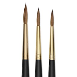 Da Vinci Maestro Kolinsky Brushes - 11 Full Belly Round, Set of 3, close-up