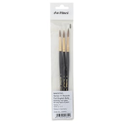 Da Vinci Maestro Kolinsky Brushes - 11 Full Belly Round, Set of 3, front of the packaging