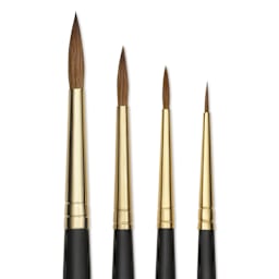 Da Vinci Harbin Kolinsky Brushes - Round, Set of 4, close-up