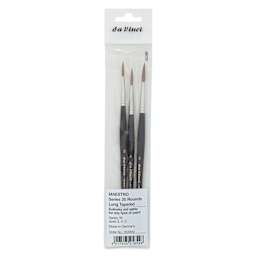 Da Vinci Maestro Kolinsky Brushes - 35 Long Tapered Round, Set of 3, front of the packaging