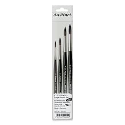 Da Vinci Casaneo Synthetic Squirrel Watercolor Brush - Large Round, Set of 4, Short Handle
