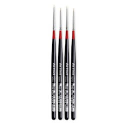 Da Vinci Micro Nova Synthetic Brushes - Round, Set of 4, laid out