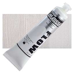 Matisse Flow Acrylic Paint - Iridescent White, 75 ml tube and swatch