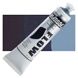 Matisse Flow Acrylic Paint - Payne's Grey, 75 ml tube and swatch