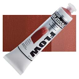 Matisse Flow Acrylic Paint - Red Oxide, 75 ml tube and swatch