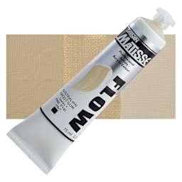 Matisse Flow Acrylic Paint - Australian Ghost Gum, 75 ml tube and swatch
