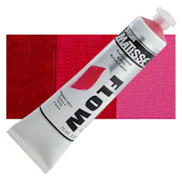 Matisse Flow Acrylic Paint - Primary Red, 75 ml tube and swatch