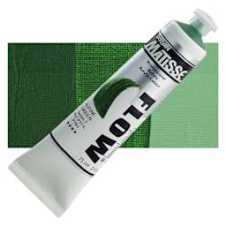 Matisse Flow Acrylic Paint - Alpine Green, 75 ml tube and swatch