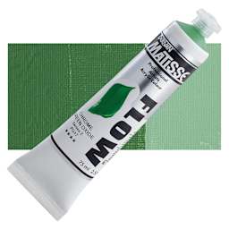 Matisse Flow Acrylic Paint - Chromium Green Oxide, 75 ml tube and swatch