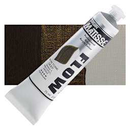 Matisse Flow Acrylic Paint - Skin Tone Deep, 75 ml tube and swatch