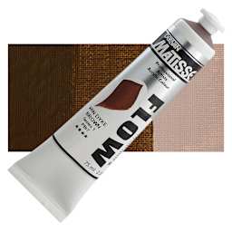 Matisse Flow Acrylic Paint - Van Dyke Brown, 75 ml tube and swatch