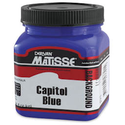 Matisse Background Colors Acrylic Paint - Front of 250 ml Jar of Capitol Blue