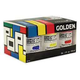 Golden SoFlat Matte Acrylic Paint - Pop, Set of 6, 59 ml, Jar