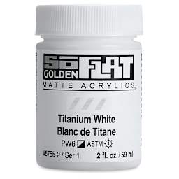 Golden SoFlat Matte Acrylic Paint - Titanium White, 59 ml, Jar