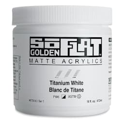 Golden SoFlat Matte Acrylic Paint - Titanium White, 473 ml, Jar
