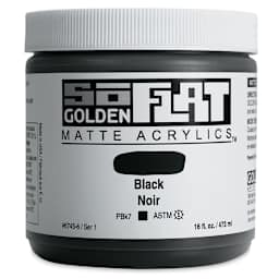 Golden SoFlat Matte Acrylic Paint - Black, 473 ml, Jar