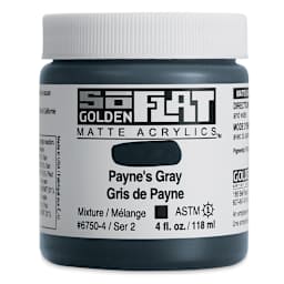 Golden SoFlat Matte Acrylic Paint - Payne's Gray, 118 ml, Jar