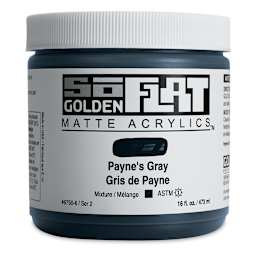 Golden SoFlat Matte Acrylic Paint - Payne's Gray, 473 ml, Jar