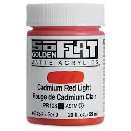 Golden SoFlat Matte Acrylic Paint - Cadmium Red Light, 59 ml, Jar