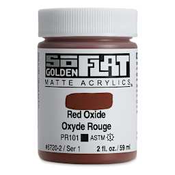Golden SoFlat Matte Acrylic Paint - Red Oxide, 59 ml, Jar