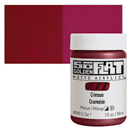 Golden SoFlat Matte Acrylic Paint - Crimson, 59 ml, Jar and swatch