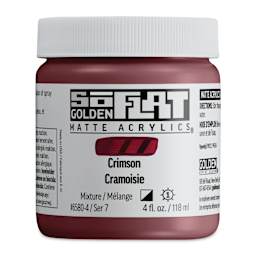 Golden SoFlat Matte Acrylic Paint - Crimson, 118 ml, Jar