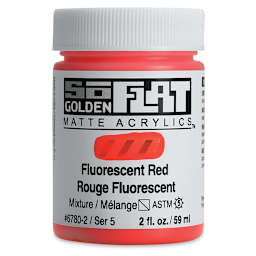 Golden SoFlat Matte Acrylic Paint - Fluorescent Red, 59 ml, Jar