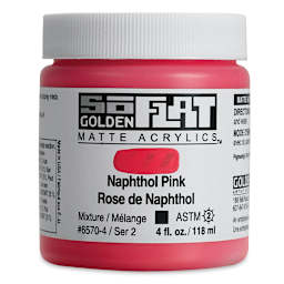 Golden SoFlat Matte Acrylic Paint - Naphthol Pink, 118 ml, Jar