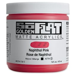 Golden SoFlat Matte Acrylic Paint - Naphthol Pink, 473 ml, Jar
