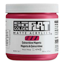 Golden SoFlat Matte Acrylic Paint - Quinacridone Magenta, 473 ml, Jar