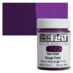 Golden SoFlat Matte Acrylic Paint - Red Violet, 59 ml, Jar and swatch