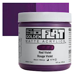 Golden SoFlat Matte Acrylic Paint - Red Violet, 473 ml, Jar and swatch